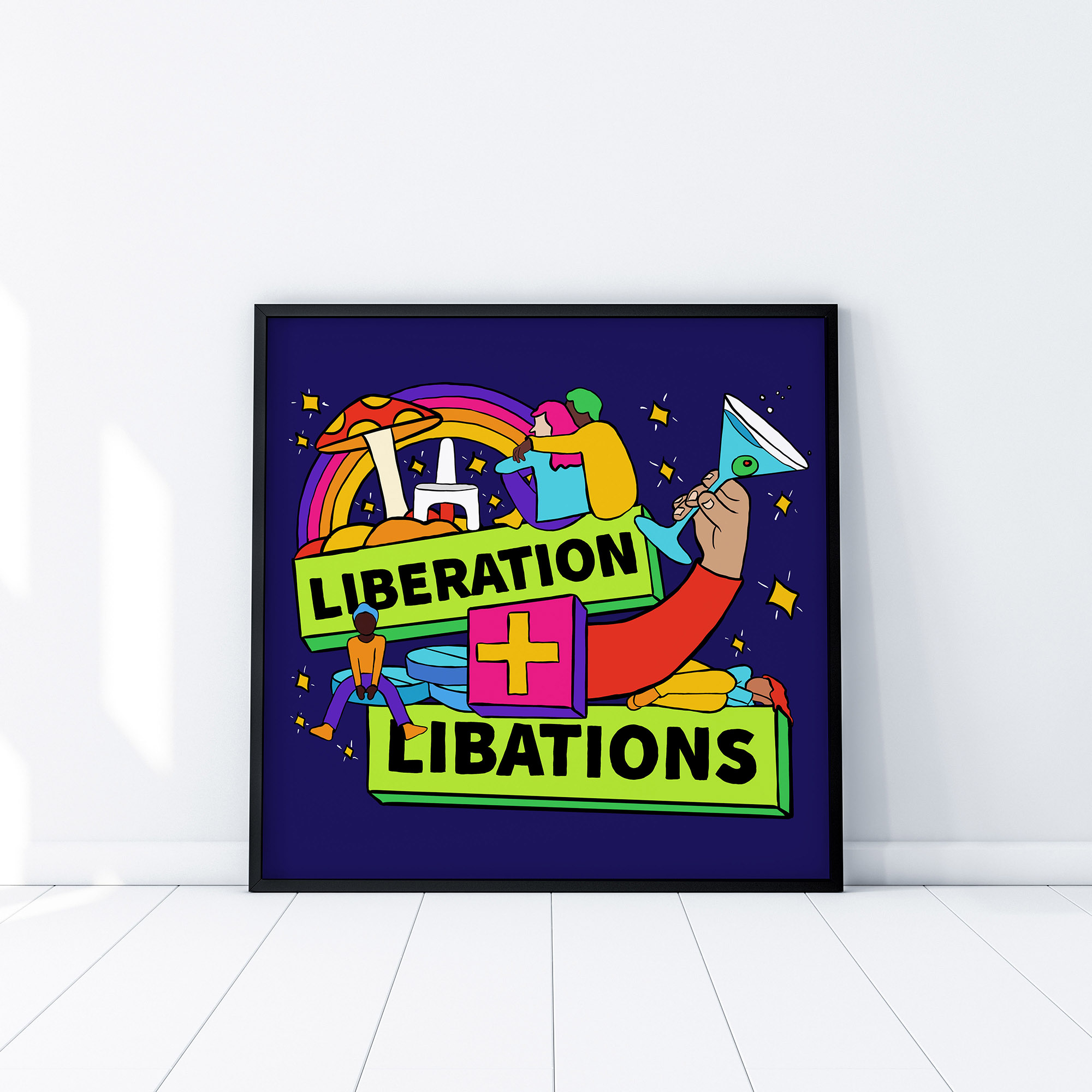Liberation and Libations Poster and Illusration